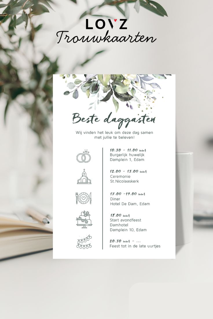 bruiloft uitnodigingskaart