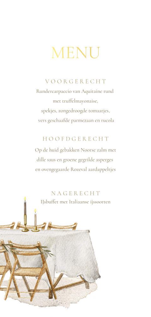 menukaart bruiloft